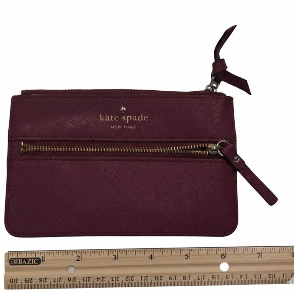 Kate Spade Burgundy Crossgrain Pouch